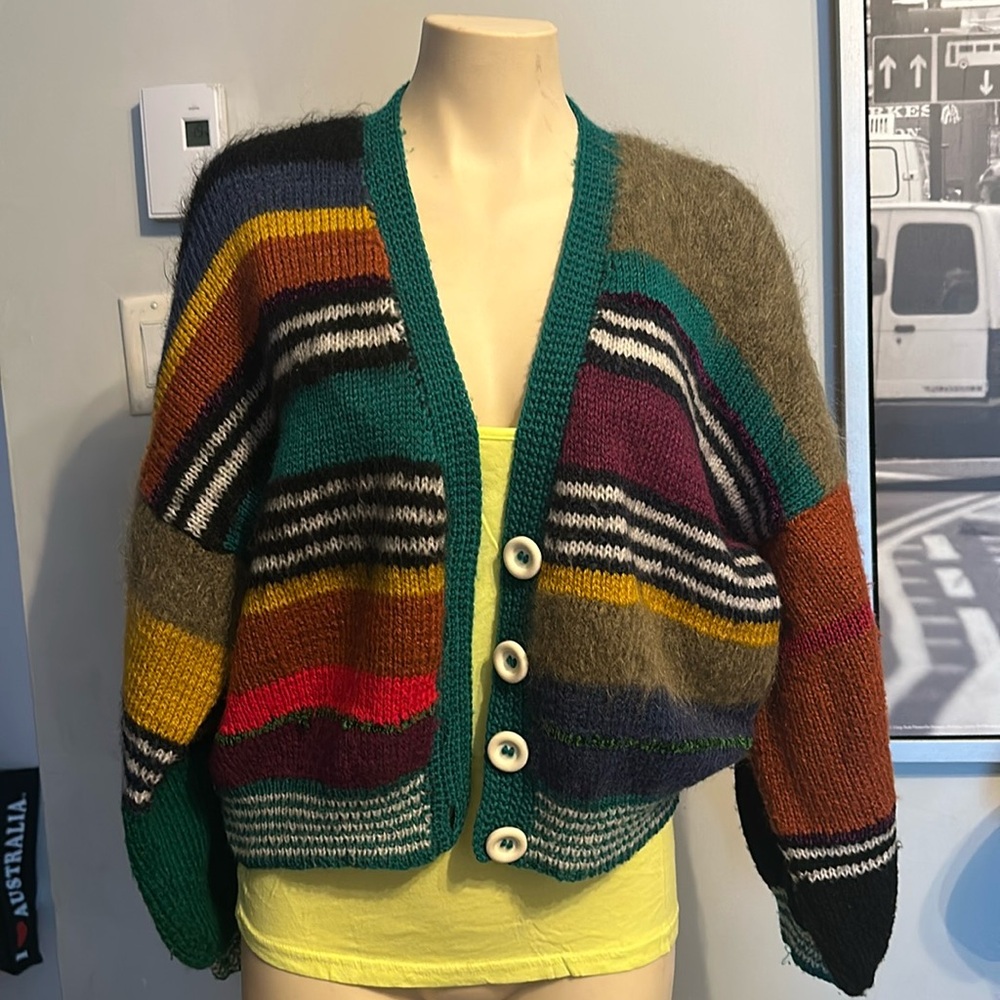 Multicolor Striped Women's Cardigan